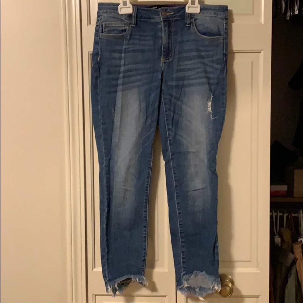 Distressed Bottom Jeans!  Size 28, gentle worn